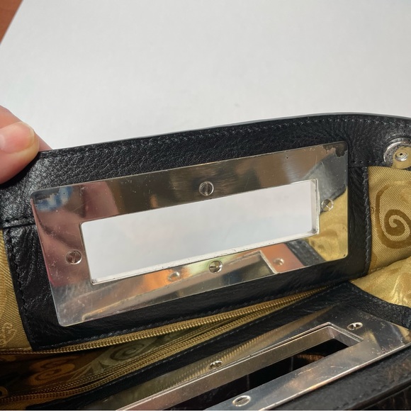 Vintage Brighton Croc Embossed Black Leather Magnetic Close Clutch - Picture 10 of 15